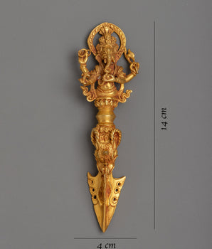 Gold Phurba Dagger |  Symbol of Spiritual Power and Ritualistic Grace