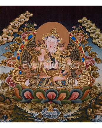 Hand-Painted Heruka Vajrasattva and Consort Thangka