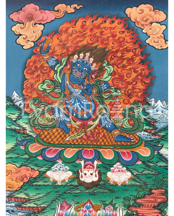 Wrathful Deity Vajrapani Thangka