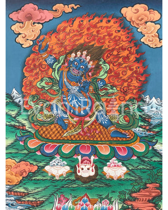 Wrathful Deity Vajrapani Thangka