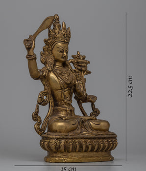 Manjushri Brass Statue | Symbol of Transcendent Wisdom