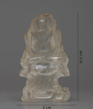 Crystal Samantabhadra Statue | Reflecting the Purity of Bodhisattva Ideals