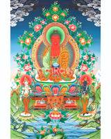 Amitabha Buddha Followed By Other Bodhisattvas