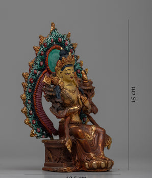 Copper Statue of Maitreya Buddha | Traditional Buddhist Decor for Peace and Prosperity
