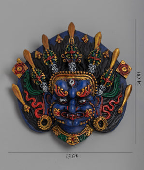 Mahakala Tibetan Mask Wall Decor | Protector Deity Serene Home Decoration