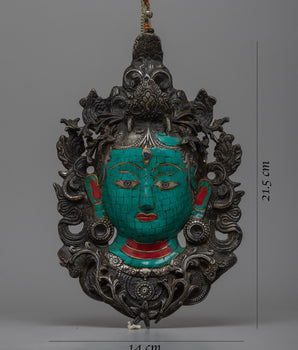 White Tara Face Mask Wall Hanging | Wall Decor for Peace and Protection