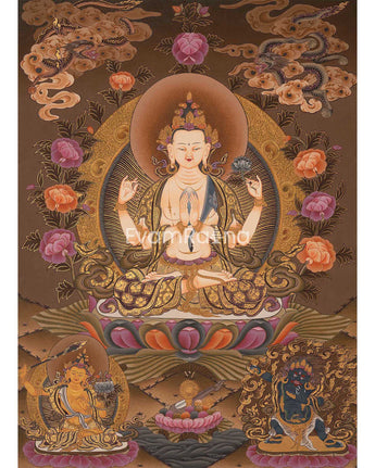 4Armed Chengrezig Thangka