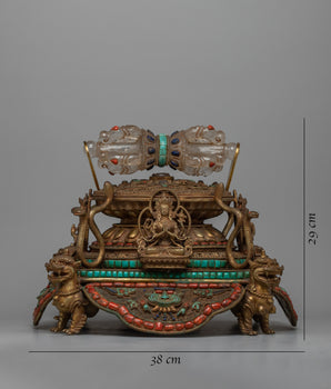 Copper Dharmadhatu With Vajra | Traditional Buddhist Symbols