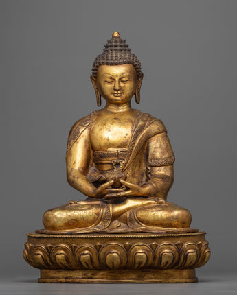 Amitabha Buddha Antique Finish Statue
