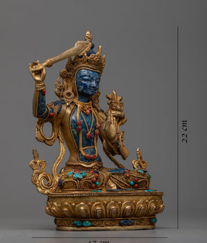 Manjushri Meditation Statue | Sacred Figurine for Deep Meditation and Reflection