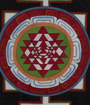 Vintage Shree Yantra Mandala | Original Hand-Painted Shree Yantra