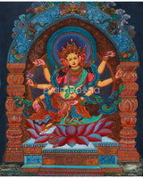 Divine Six-Armed Vasudhara Canvas Print | Buddhist Goddess of Wealth