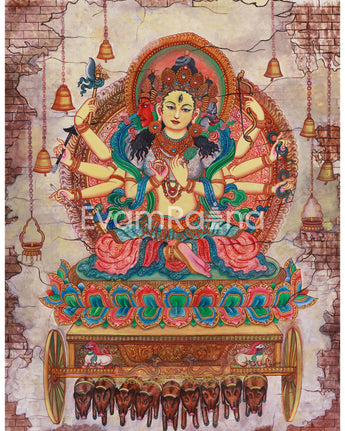 Digital Print of Marichi Devi | Tantric Goddess of Protection on Cotton Canvas