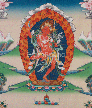 Dorje Phagmo, Dakini Thangka with Broacde | Wisdom and Power