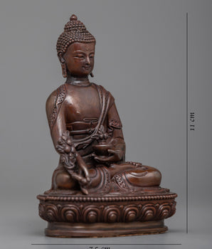 Machine Made Copper Medicine Buddha Statue | Serving as a Beacon of Light and Hope
