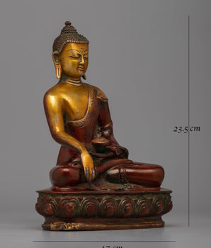 Scared Brass Shakyamuni Buddha Statue | Honoring Spiritual Traditions