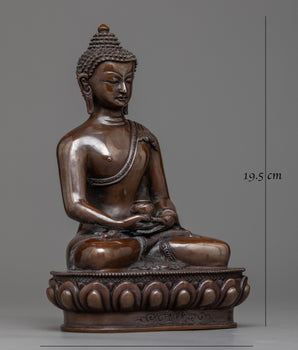 Amitabha Buddha Statue with Oxidized Finish | Embodying Peace and Wisdom