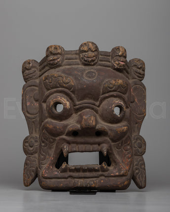 Vintage Wooden Bhairava Mask