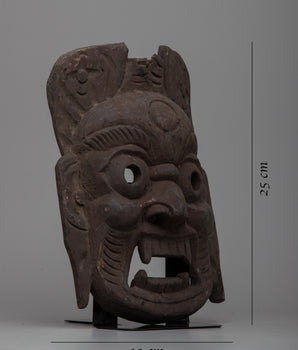 Wooden Mask of Mahakala |  Symbol of Spiritual Power and Protection