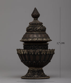 Oxidized Copper Dhupur Rice Pot | Traditional Vessel for Sacred Offerings