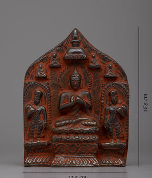 Brass Maitreya Buddha with Disciplies Statue | Harmonious Representation of Buddhist Teachings