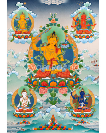 5 Manjushri | Manifestations of the Divine Wisdom Buddha | Canvas Print