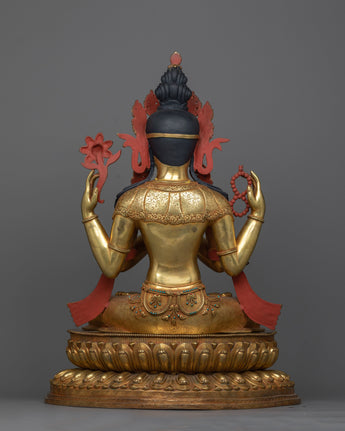 Chenrezig Statue 24K Gold Gilded