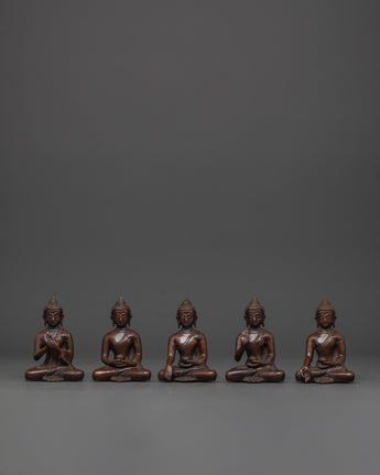 oxidized copper Buddha set