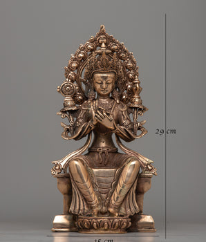 The Buddha Maitreya Statue | Handcrafted Copper Artwork for Spiritual Enlightenment