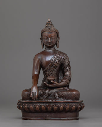 Enlightened Meditating Shakyamuni Buddha Sculpture