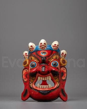 Mahakala Carved Wooden Mask