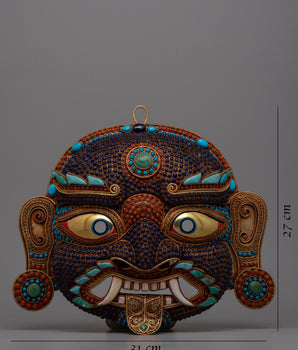 Copper Lakhe Mask | Handcrafted Artistry for Displays