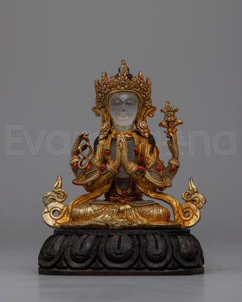 Crystal Statue of Buddha Chenresig