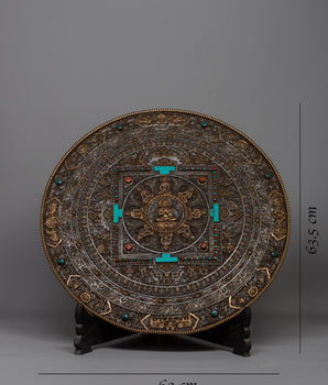 Tibetan Large Round Wall Hanging | Handmade Tapestry for Serene Meditation Spaces