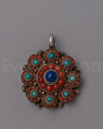 Red Coral Stone Locket