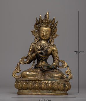 Brass Vajrasattva Sadhana Statue | Dorje Sempa Sculpture for Purification and Enlightenment
