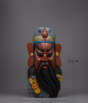Guan Gong Yu Face Mask Wall Hanging | Symbol of Courage and Honor in Chinese Mythology