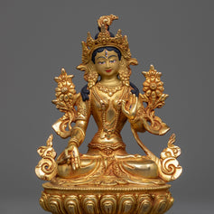 white-tara-15cm-gold-gilded