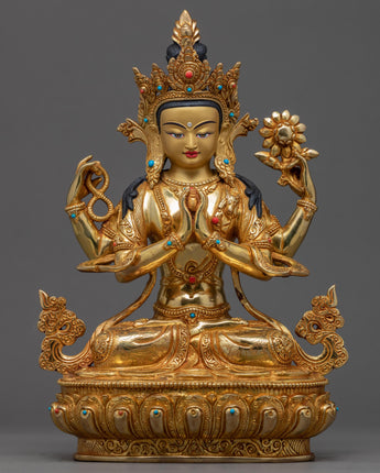 Bodhisattva Four Arm Avalokiteshvara Statue