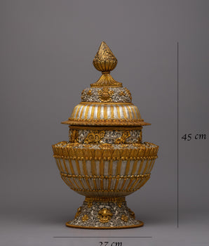 Authentic Tibetan Rice Pot |  Handcrafted Copper Pot for Spiritual Decor