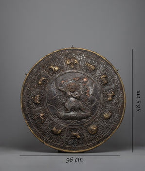 Large Metal Wall Hanging of Vajrapani | Tibetan Buddhist Protector Deity of Dharma & Devotees