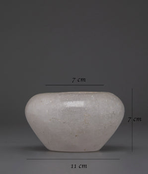 Handmade Crystal Rice Bowl | TIbetan Elegance for Sacred Spaces