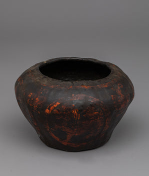 Copper and Leather Rice Bowl
