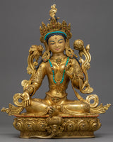 Green Tara Golden Statue