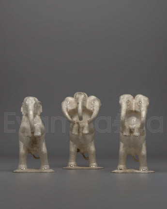 Elephant Trio Statue Set