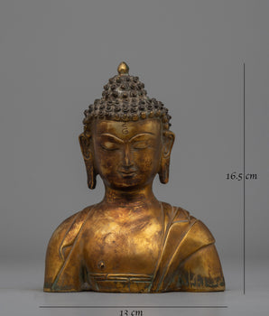 Handcrafted Buddha Head Figurine | Traditional Copper Art for Mindfulness and Harmony
