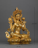 Buddhist Green Tara Mantra Prayer Statue