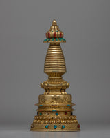 24K Gold-Gilded Buddhist Stupa