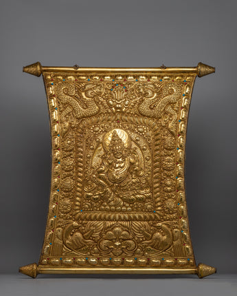 Buddhist Metal Thangka of Dzambala