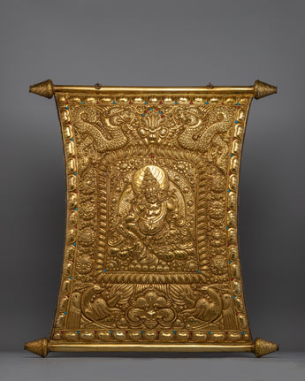 Buddhist Metal Thangka of Dzambala